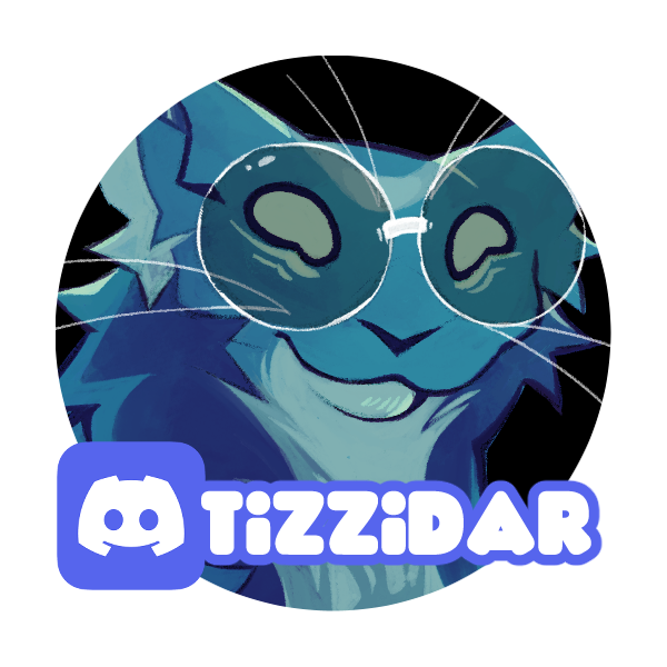 Profile pic with the discord logo and the discord username "Tizzidar"